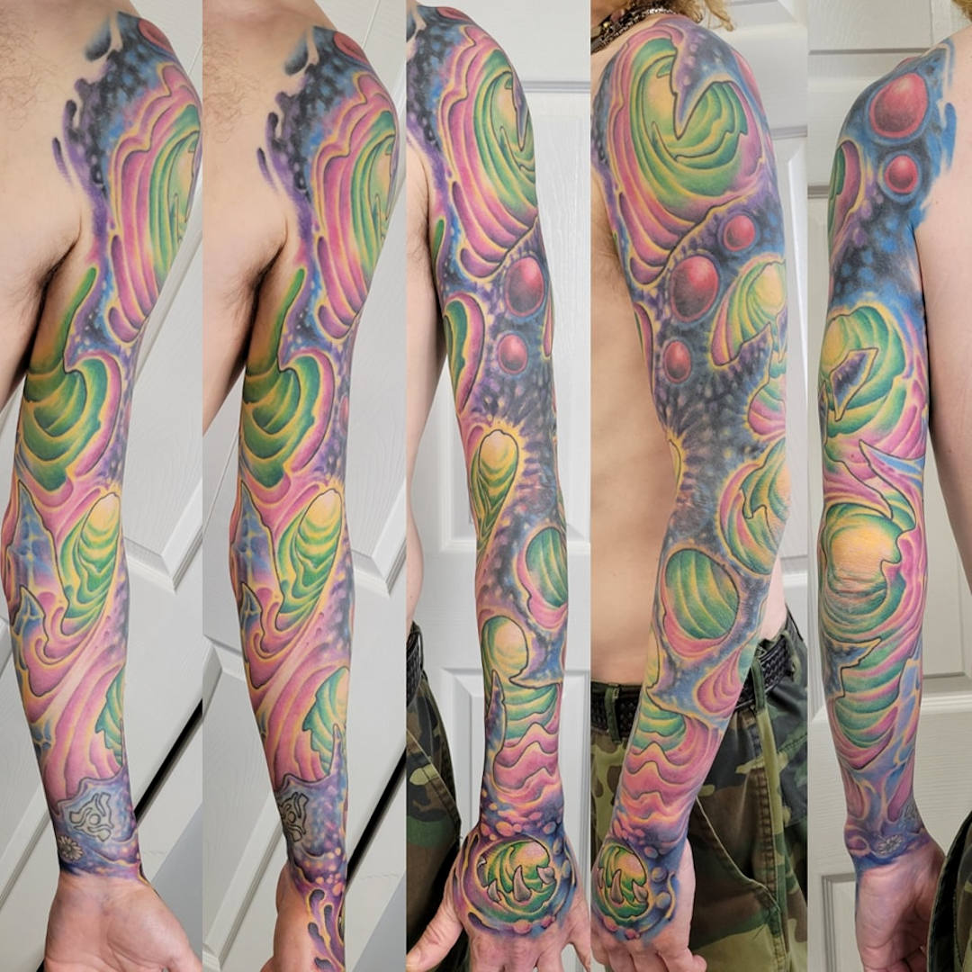 Freehand Bio Organic Sleeve Tattoo — Clay Walker