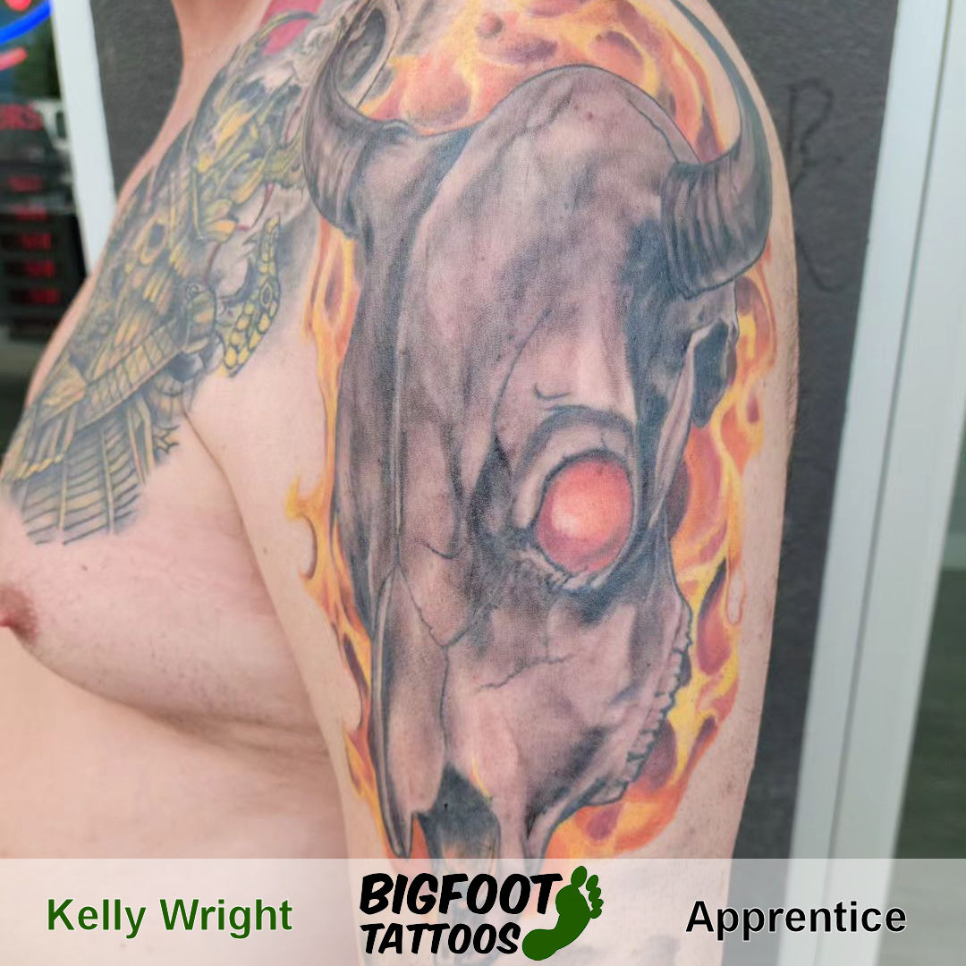 Beast Skull Tattoo Healed — Kelly Wright