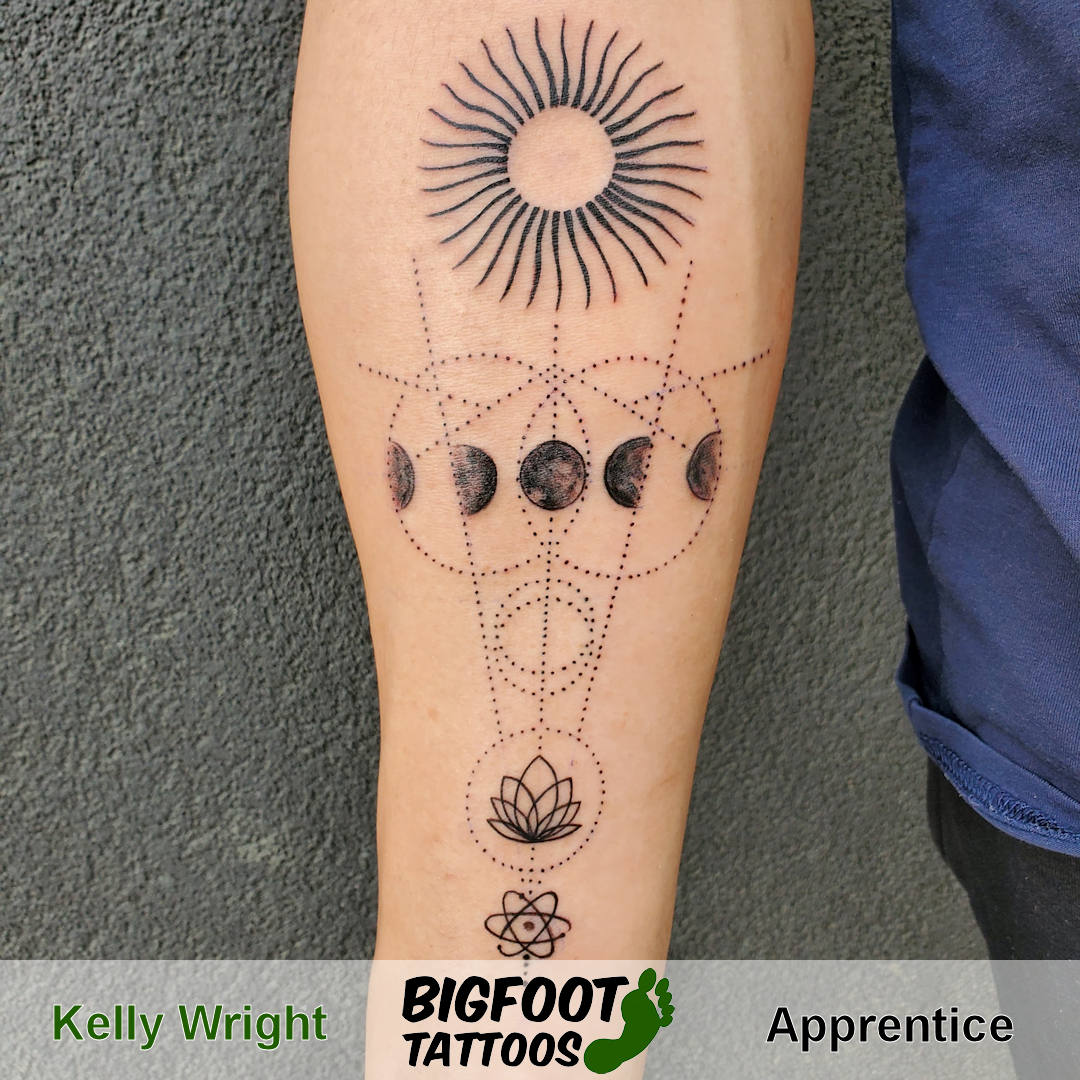 Geometric Sun and Moon — Kelly Wright