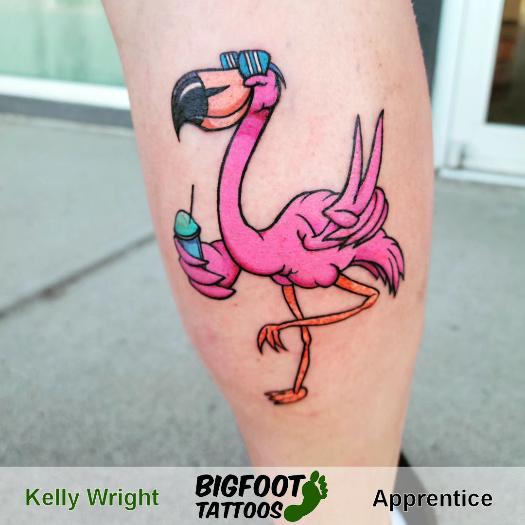 Pink Flamingo Tattoo — Kelly Wright