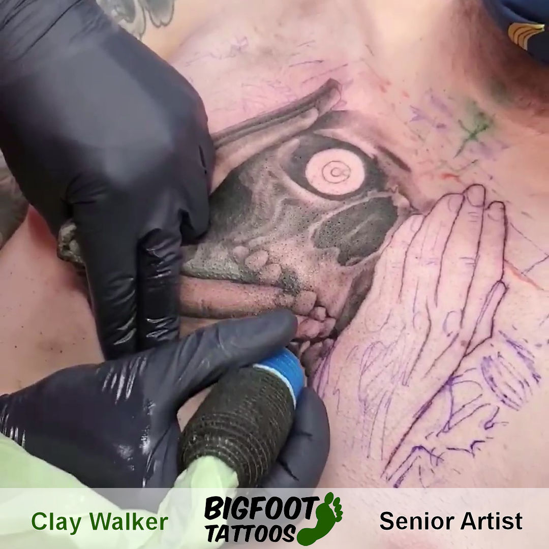 Wicked Custom Chest Tattoo — Clay Walker