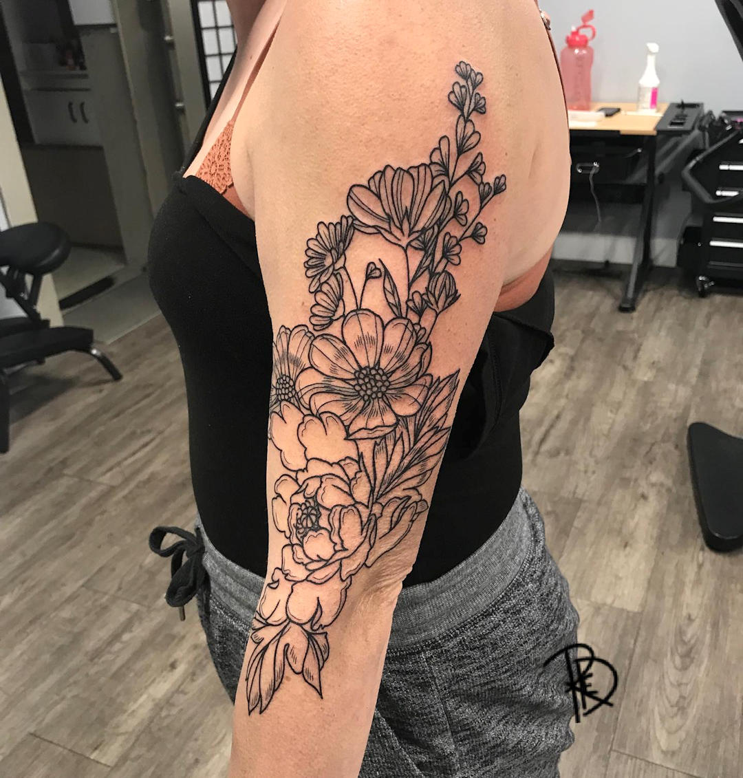 Floral Linework Start — Brooke Middleton