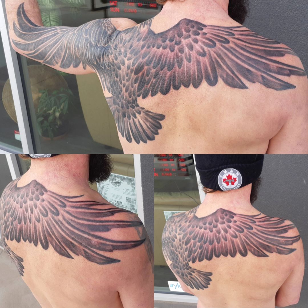 Wing shoulder tattoo🔥🔥 #Taedavinci #wingtattoo #shouldertattoo #blac... |  Tattoo Tiktok | TikTok