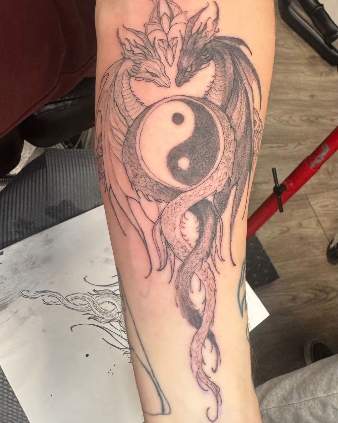 Yin Yang Dragons Tattoo — Jess Adlaide