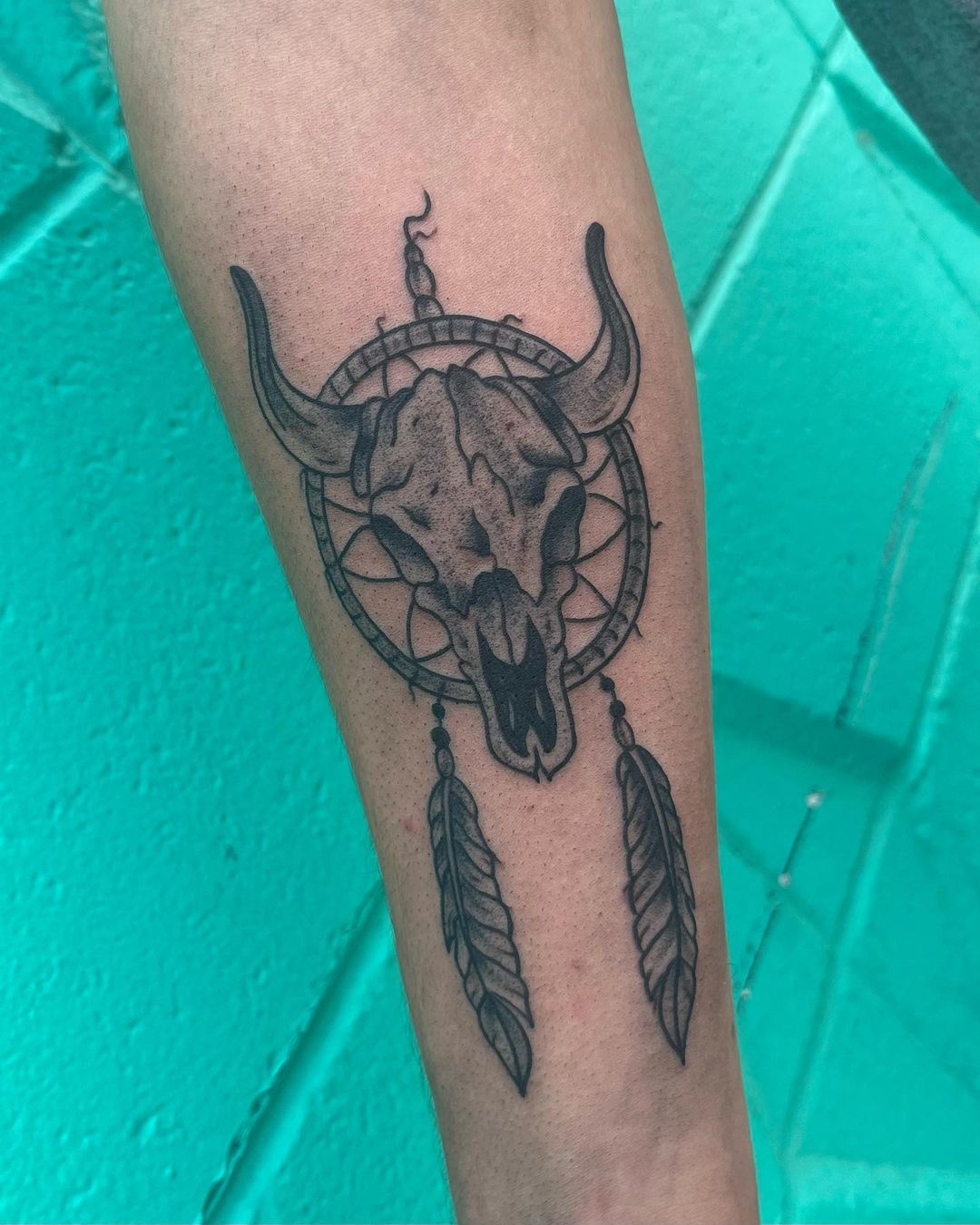 Bull Skull Tattoo — Trevor Bigam