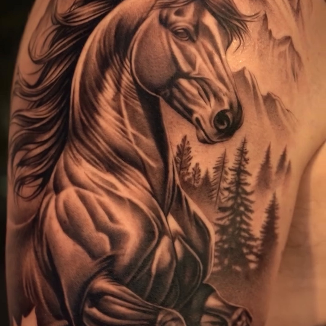 Horse Tattoo — Alex Tysiachniy — Guest Artist — Bigfoot Tattoos