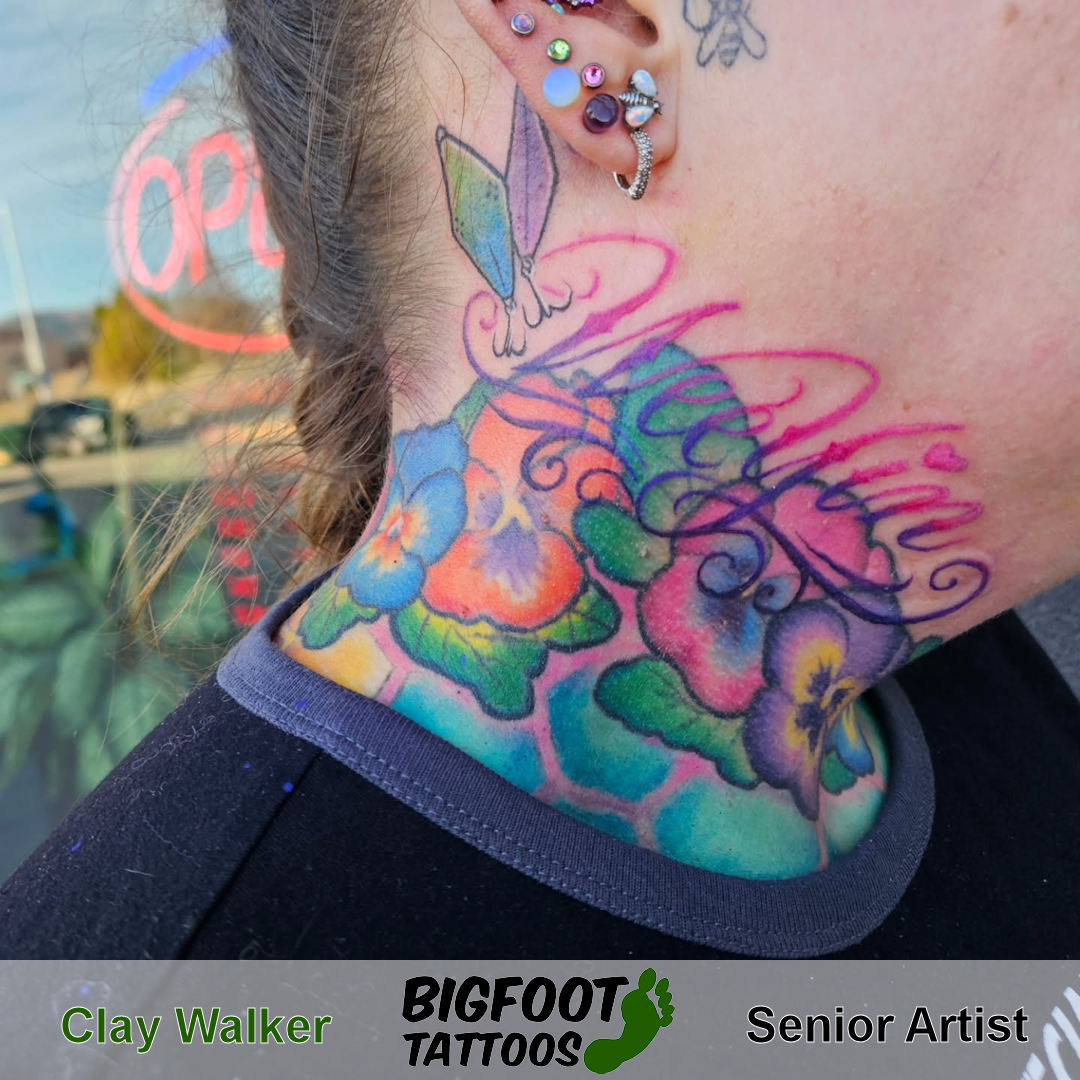 Jawline Script Tattoo — Clay Walker
