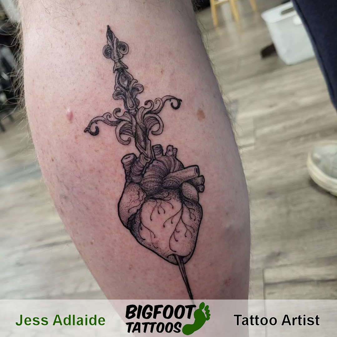 Speared Heart Tattoo — Jess Adlaide Speared Heart Tattoo — Jess Adlaide