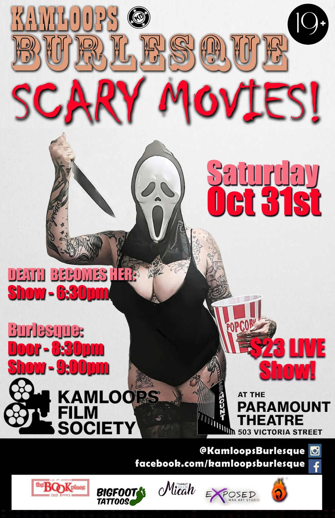 Kamloops Burlesque presents Scary Movies! — Saturday, October 31