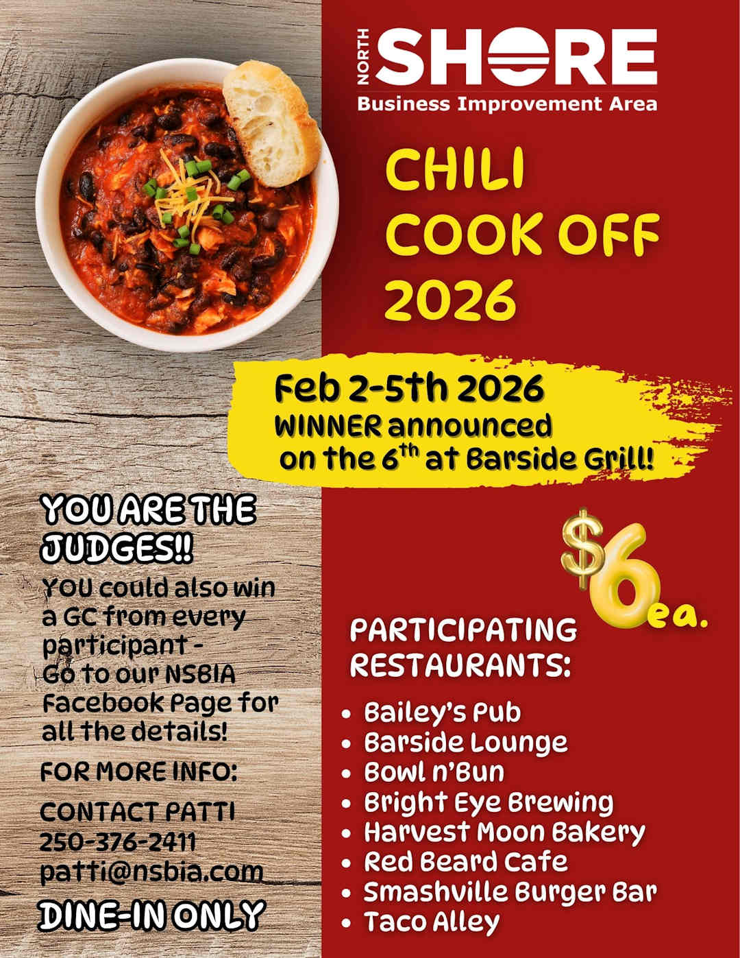 North Shore Chili Cook-Off — February 2–5 North Shore Chili Cook-Off — February 2–5