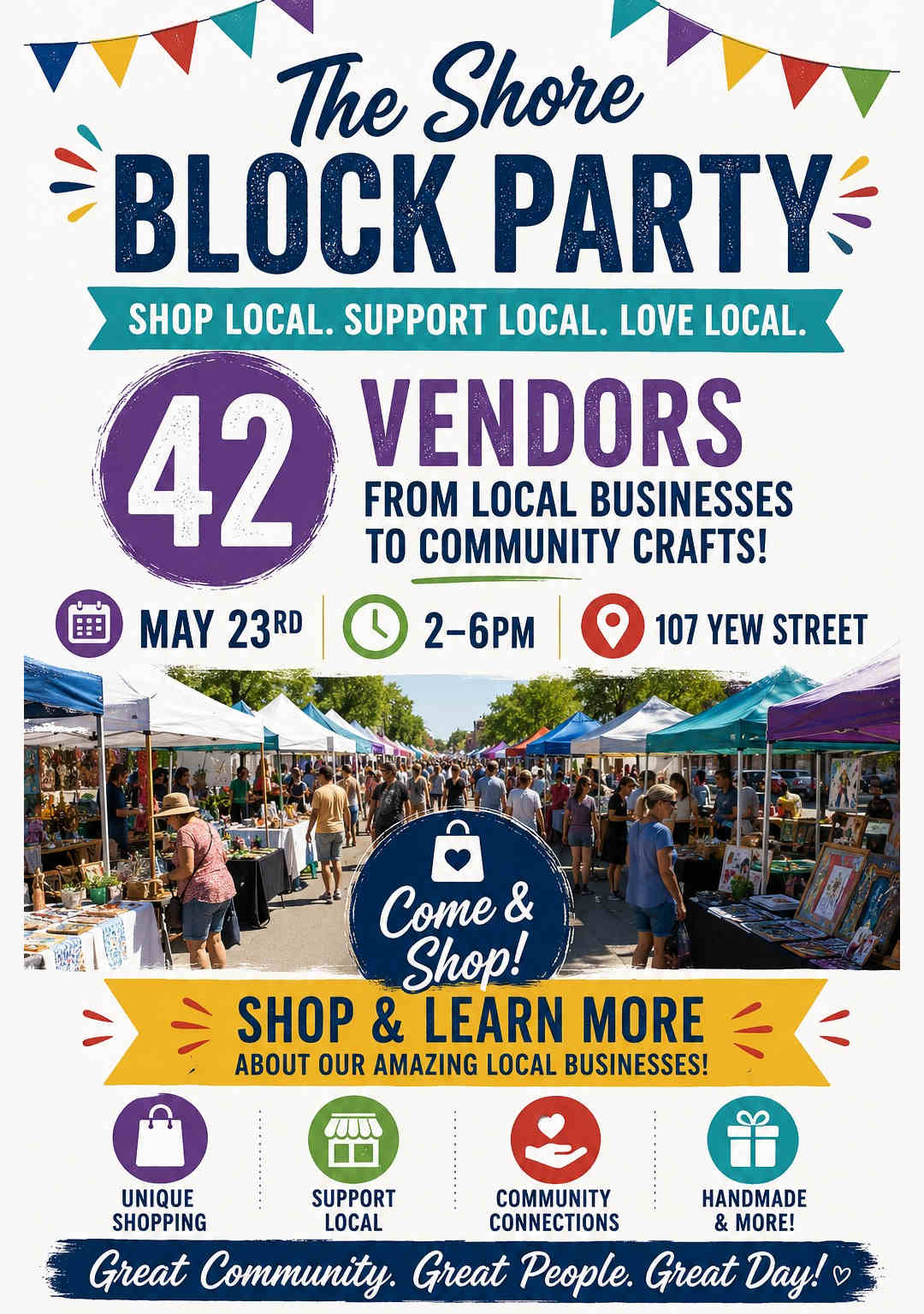 The Shore Block Party — Saturday May 23: 2–6pm